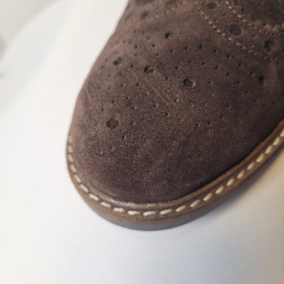 Otisopse Men's Italian Made Oxfords Leather Suede Shoes Brown US 12 - EU 45 - Picture 15 of 16